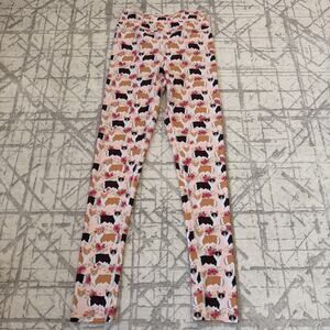 Babalus By Lucy Corgi Floral Workout Leggings Medium NWOT